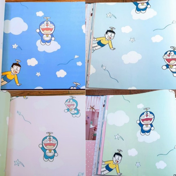 Gambar Harga Wallpaper Dinding Vinyl Motif Doraemon